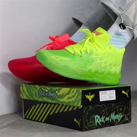 fake rick and morty shoes|rick and morty lamelo shoes.